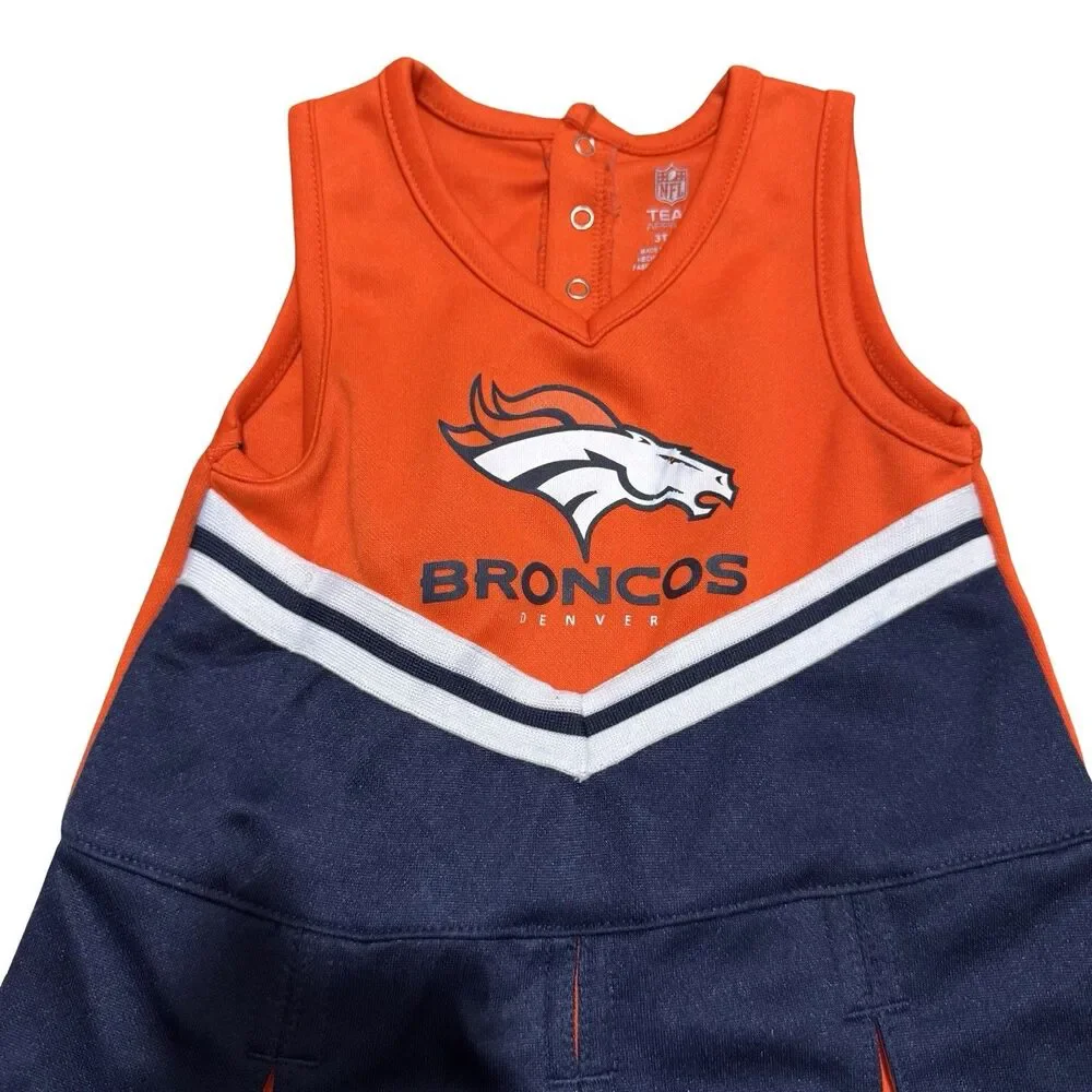 NFL Denver Broncos Toddler Girls Cheerleader Dress Size 3T  Football